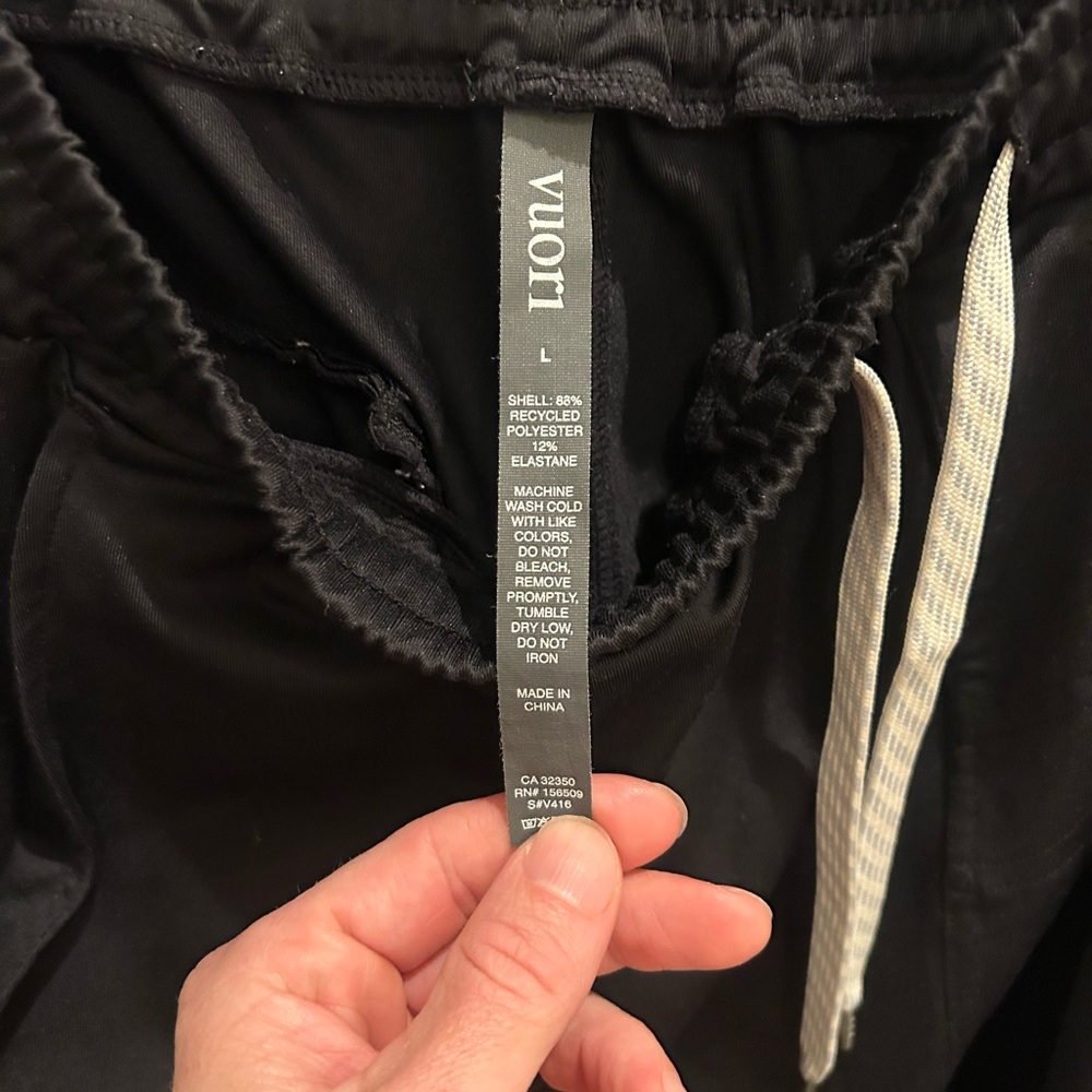 Vuori Black Joggers with White Drawstring - Picture 3 of 7